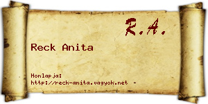 Reck Anita névjegykártya